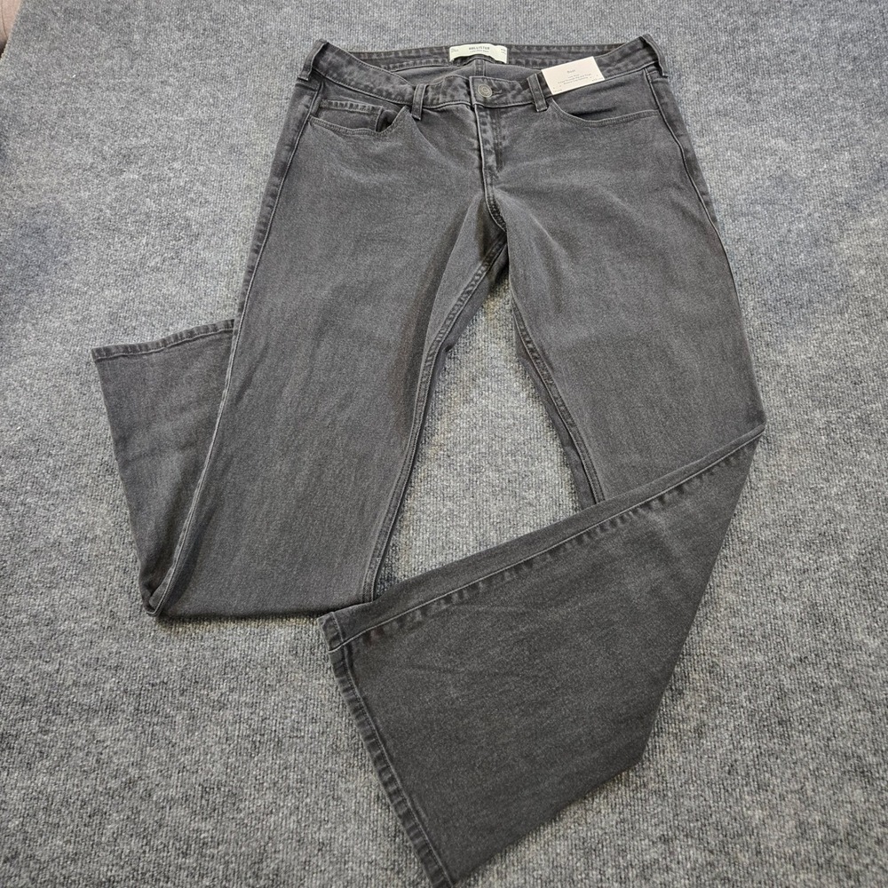 NWT Hollister Low-Rise Bootcut Jeans 14L W32L Washed Black Y2K CyberGrunge